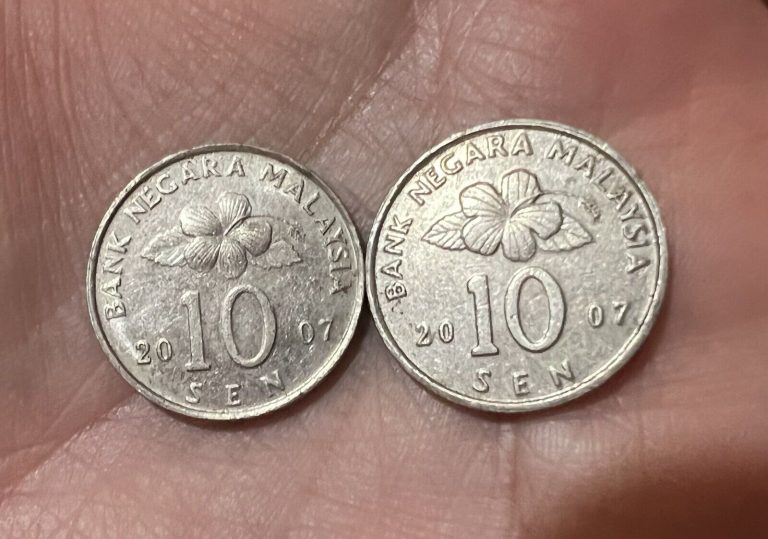 Read more about the article Two Malaysia 10 Sen 2007 Coins Second Series Cupronickel Copper Nickel Ringgit