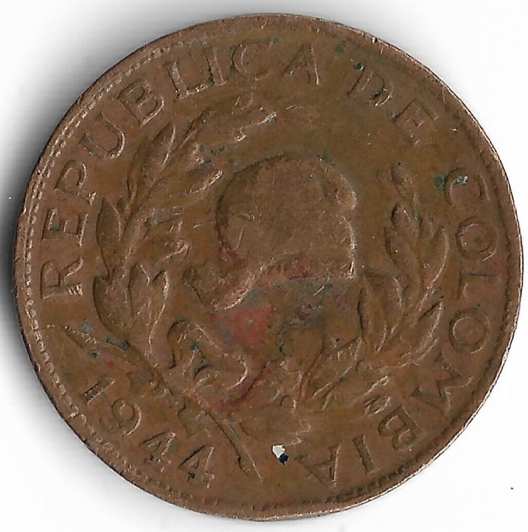 Read more about the article Colombia 5 Centavos 1944 KM# 199