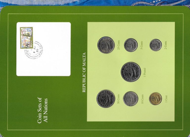 Read more about the article Coin Sets of All Nations Malta All 1986 UNC RARE Boat theme w/card 1 Pound 1986