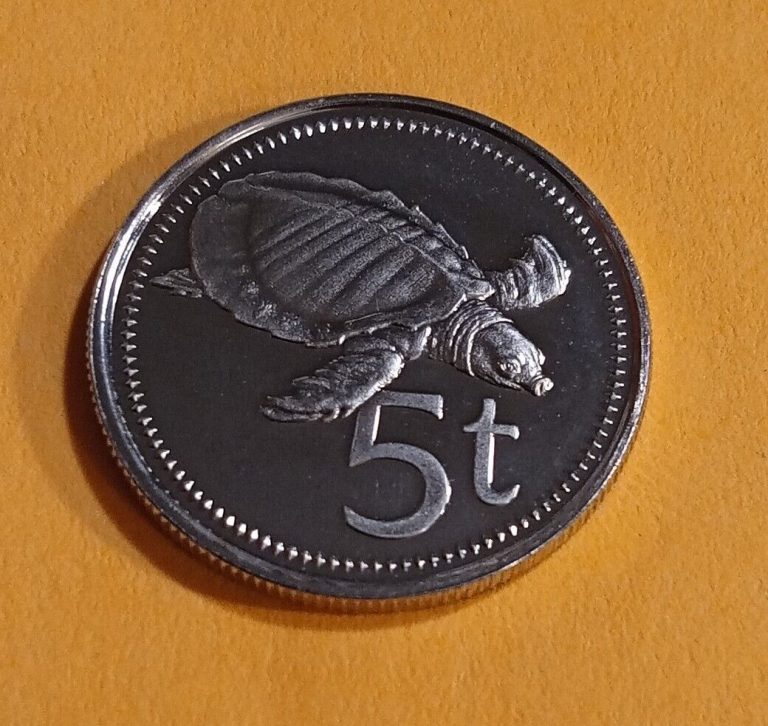 Read more about the article 1975 Papua New Guinea Copper-Nickel 5 Toea Coin with Plateless Turtle- KM# 3