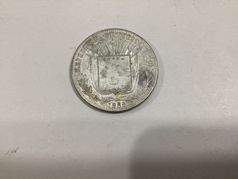 Read more about the article 1880 Costa Rica 50 Centavos Silver Coin Rare Very Fine