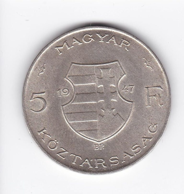 Read more about the article 1947 Hungary 5 Forint LARGE SILVER Coin