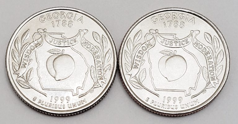 Read more about the article 1999 P and D Georgia State Quarter Set (2 Coins)  **FREE SHIPPING**