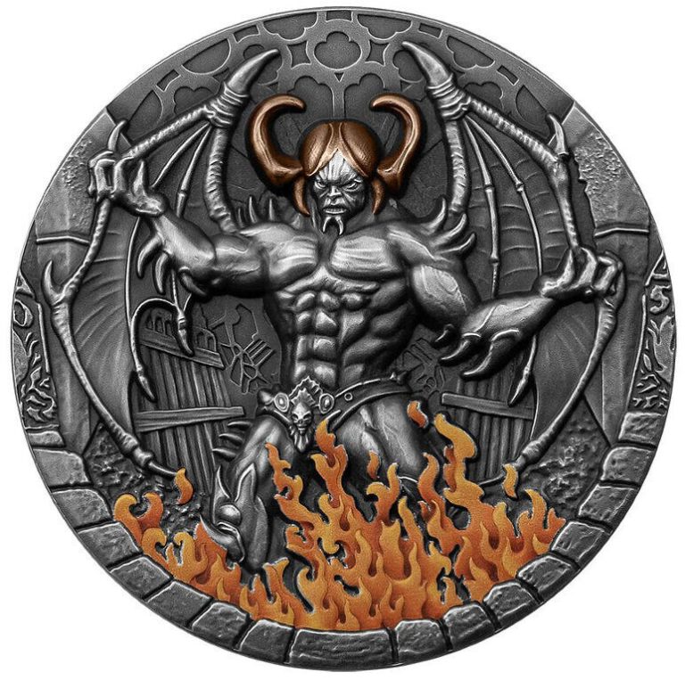 Read more about the article 2021 –  Cameroon – 2 oz .999 Antique Silver – Beelzebub