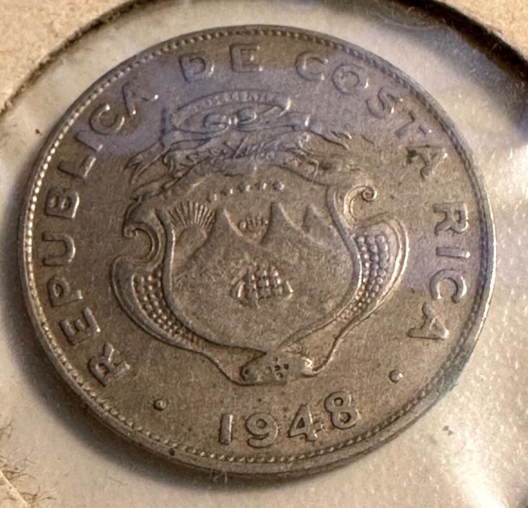Read more about the article 1948 Costa Rica 25 Centimos America Central Coin VG/VF