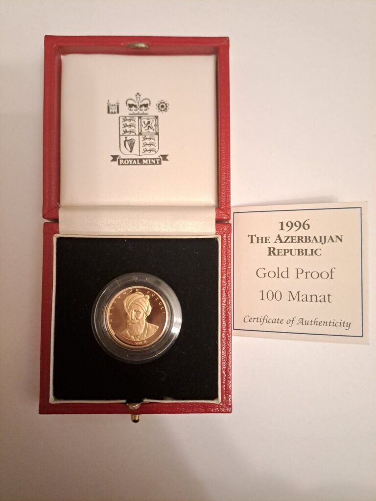 Read more about the article 1996 Azerbaijan Republic Gold Proof Coin 100 Manat – Royal Mint