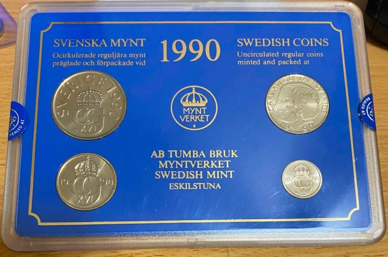 Read more about the article 1990 Swedish Mint set~ 4 Coins~ Sweden