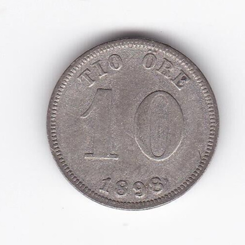 Read more about the article 1898  Sweden 10  Ore SILVER Coin  very nice