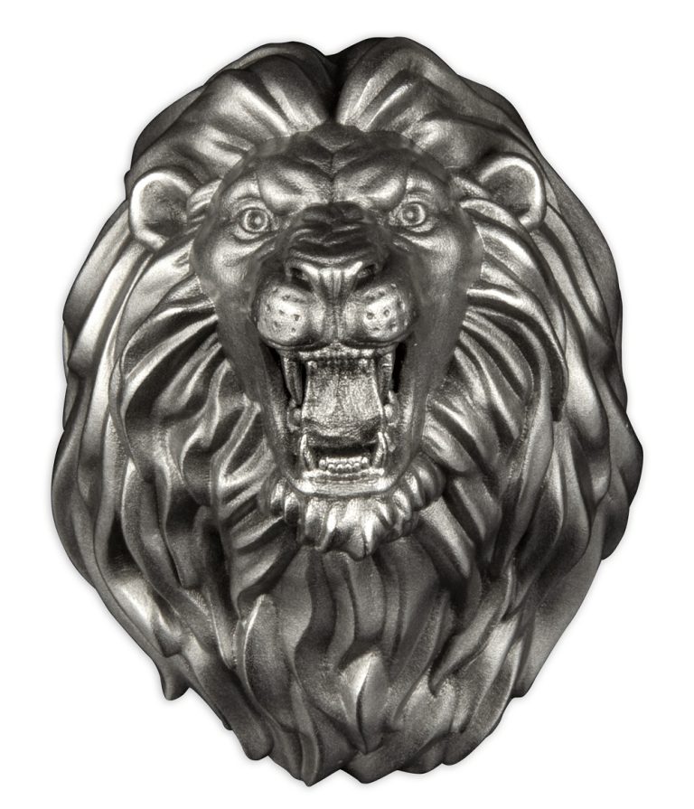 Read more about the article 2023 Burundi Lion Head 3oz Silver 3D Shaped Antiqued Coin