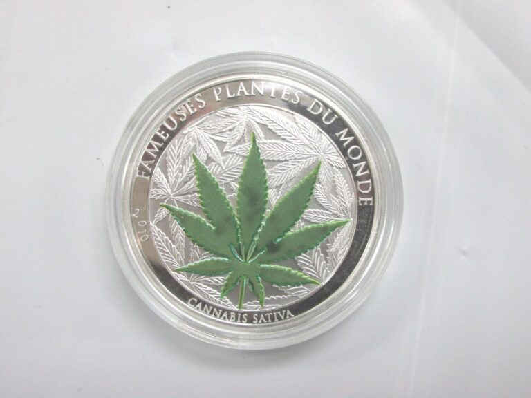 Read more about the article 2010 Benin World’s First Cannabis Sativa (Marijuana) Coin 2010 Proof Q1NA