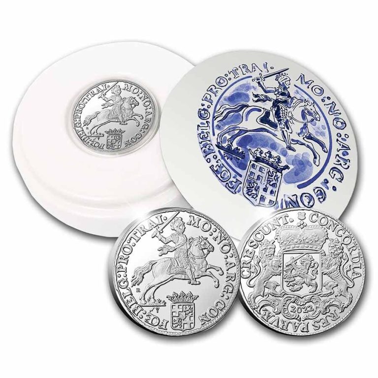 Read more about the article 2022 Netherlands 1 oz Proof Silver Ducaton Rider (w/Delft Box) – SKU#246051