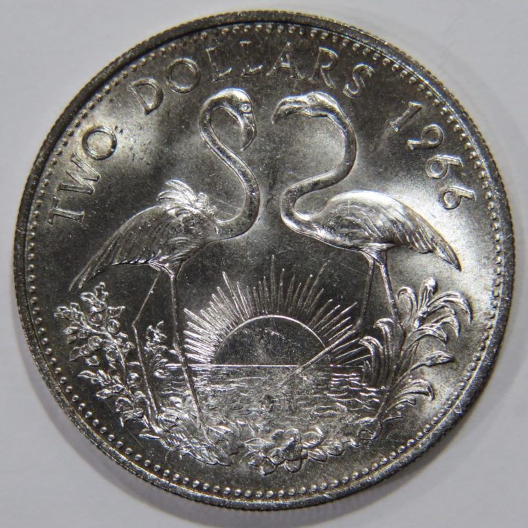 Read more about the article BAHAMAS 1966 $2 DOLLARS FLAMINGOS NATIONAL BIRD UNC SILVER WORLD COIN 🌈⭐🌈