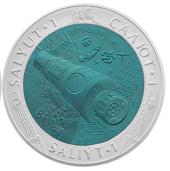 Read more about the article NEW Salyut-1 Silver Tantalum coin Space 2021 Kazakhstan 500 tenge