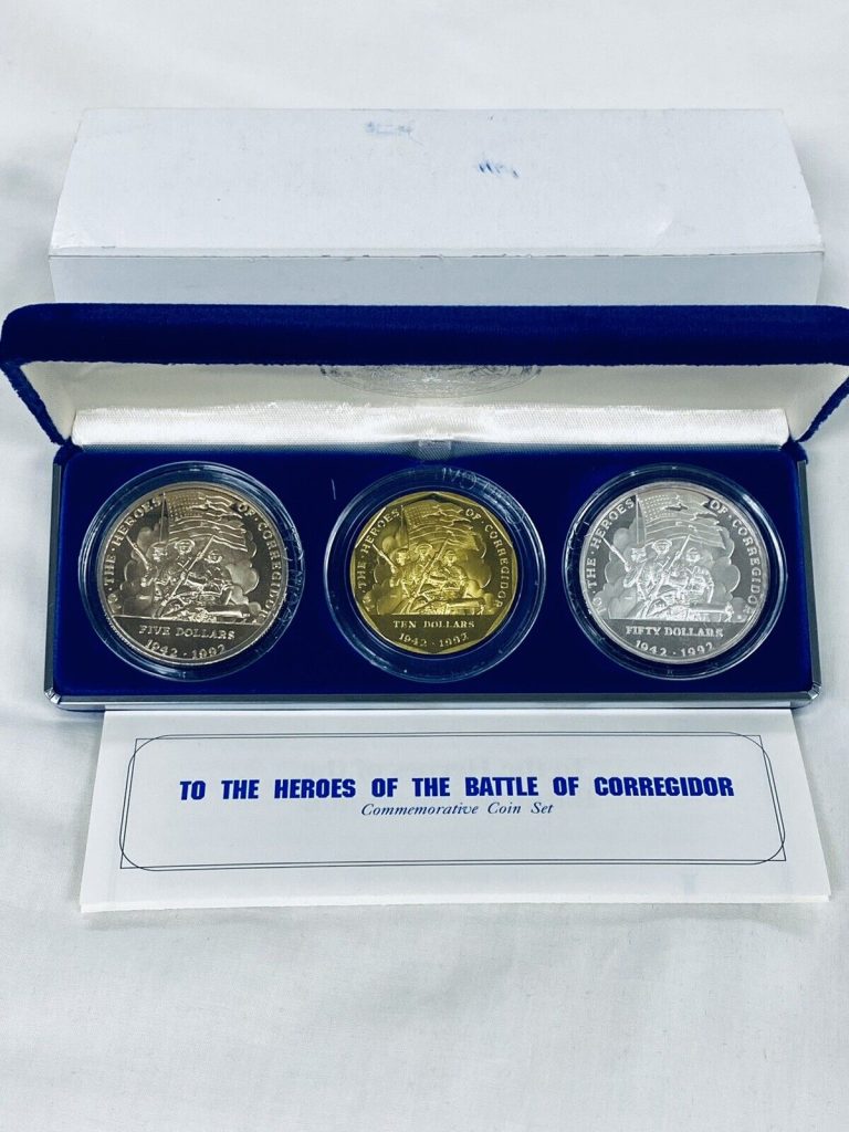 Read more about the article Marshall Islands 1992 “Heroes of the Battle of Corregidor” 3 Coin Proof Set