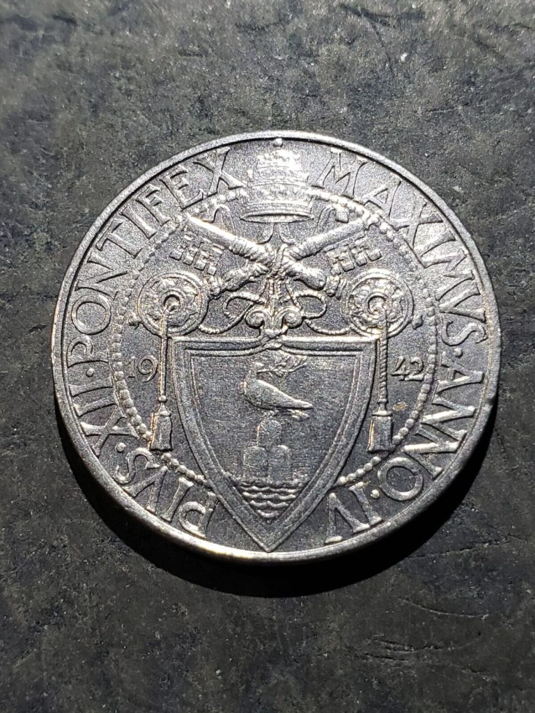 Read more about the article 1942 Vatican City Pius XII  50 Centesimi Coin