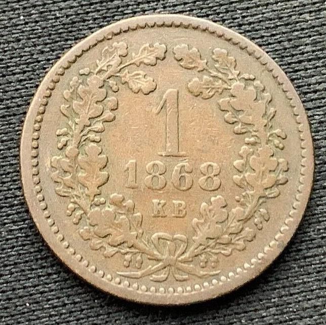 Read more about the article 1868 Austro Hungary 1 Krajczar Coin XF BETTER CIRCULATED   #N106