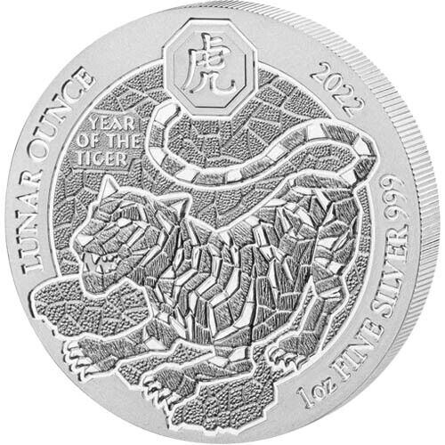 Read more about the article 2022 1 oz Rwandan Silver Lunar Tiger Coin (BU)