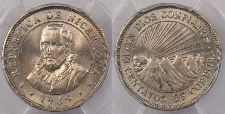 Read more about the article Nicaragua 1939 10 Centavos PCGS MS 64 PI0200 combine shipping