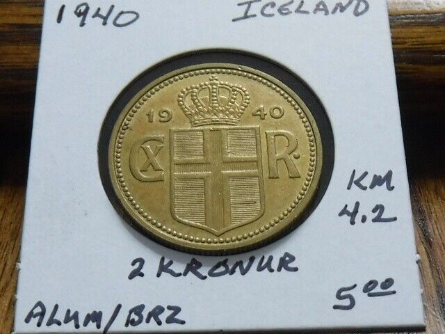 Read more about the article 1940 Iceland 2 Krónur – KM#4.2 – Nice older coin from a very small country