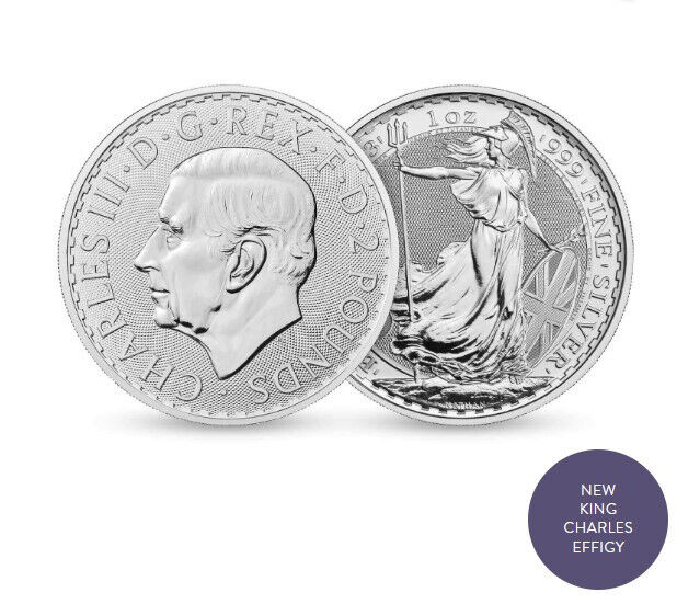 Read more about the article 2023 uk 2 pound silver britannia with king charles III effigy    limited mintage