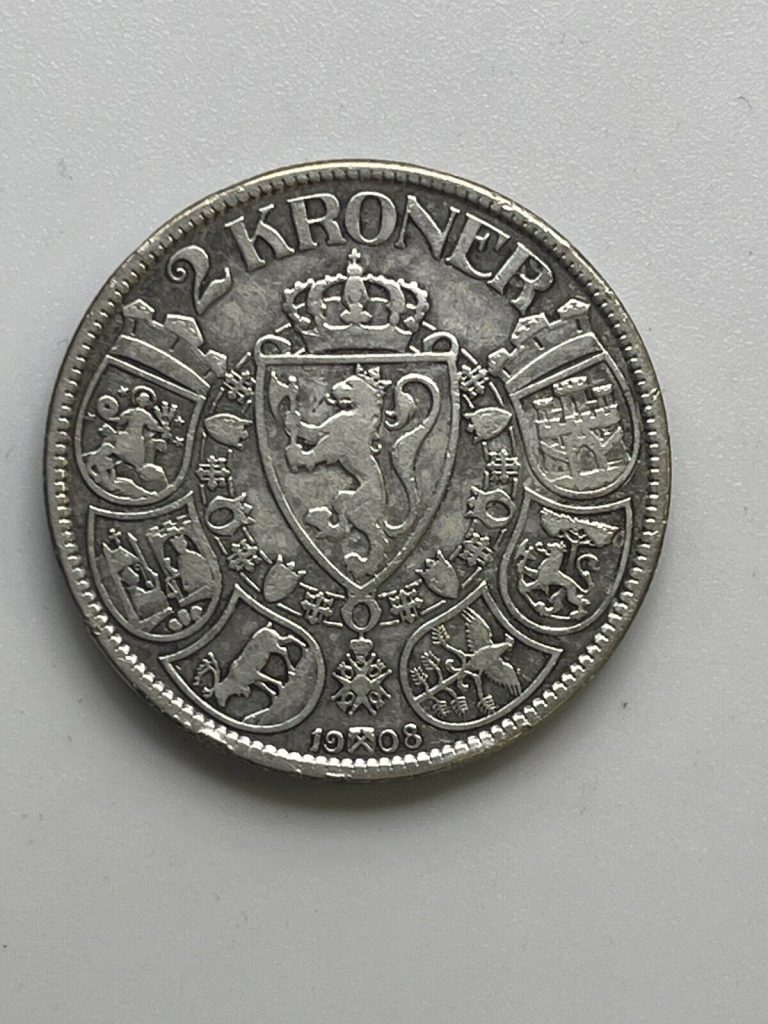 Read more about the article Norway 1908 Silver 2 Kroner Nice Coin