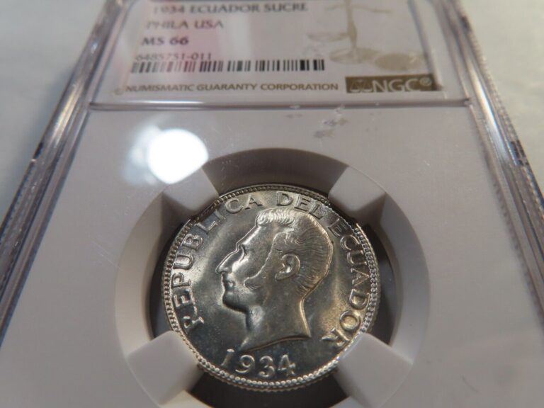 Read more about the article C19 Ecuador 1934-Philadelphia Mint Sucre NGC MS-66