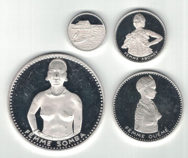 Read more about the article DAHOMEY SILVER 4 PROOF COINS SET 100 – 1000 FRANCS 1971 YEAR KM#1-4 INDEPENDENCE