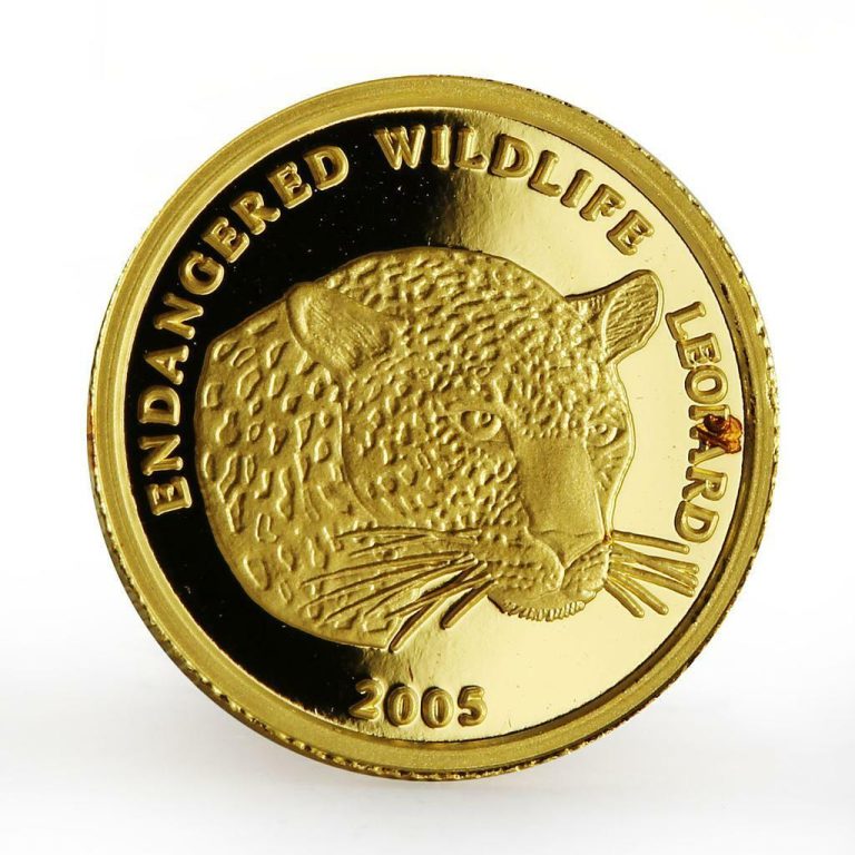 Read more about the article Benin 1500 francs Endangered Wildlife series The Leopard proof gold coin 2005