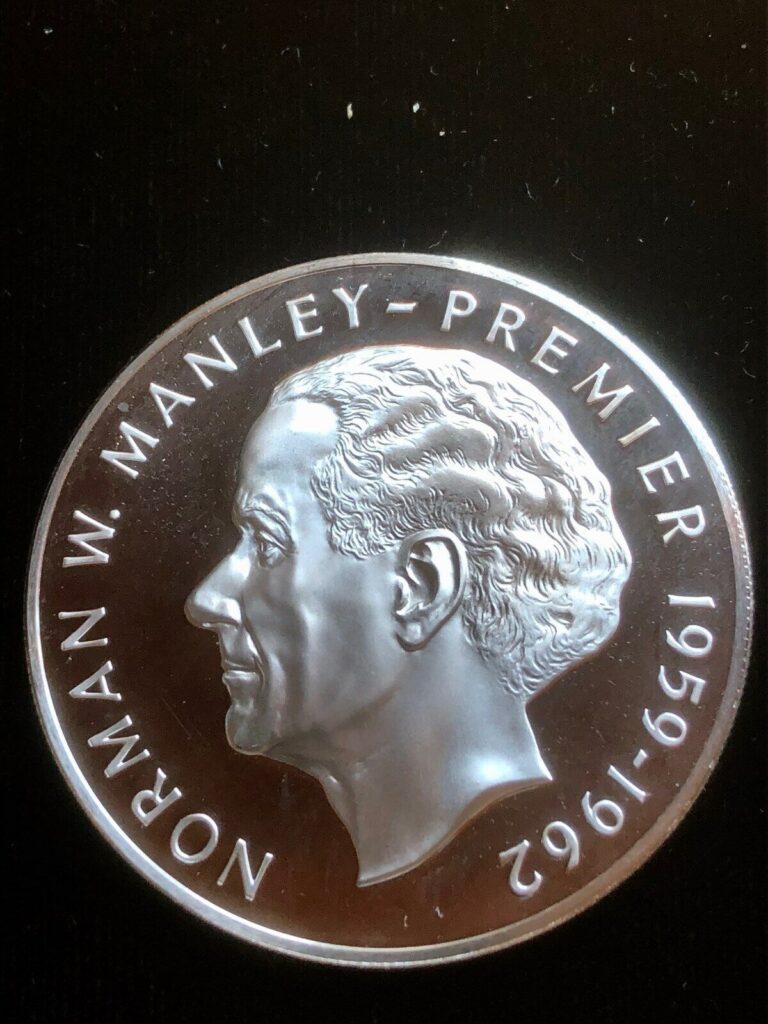 Read more about the article Jamaica 5 dollars Silver Proof Coin 1973 Norman W Manley Premier 1959-1962