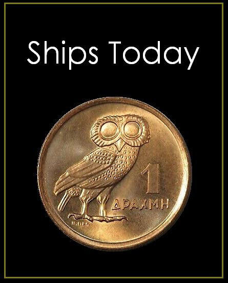 Read more about the article Greece Gold Brass Drachma Coin – greek owl 1973 vintage authentic – NEAR MINT