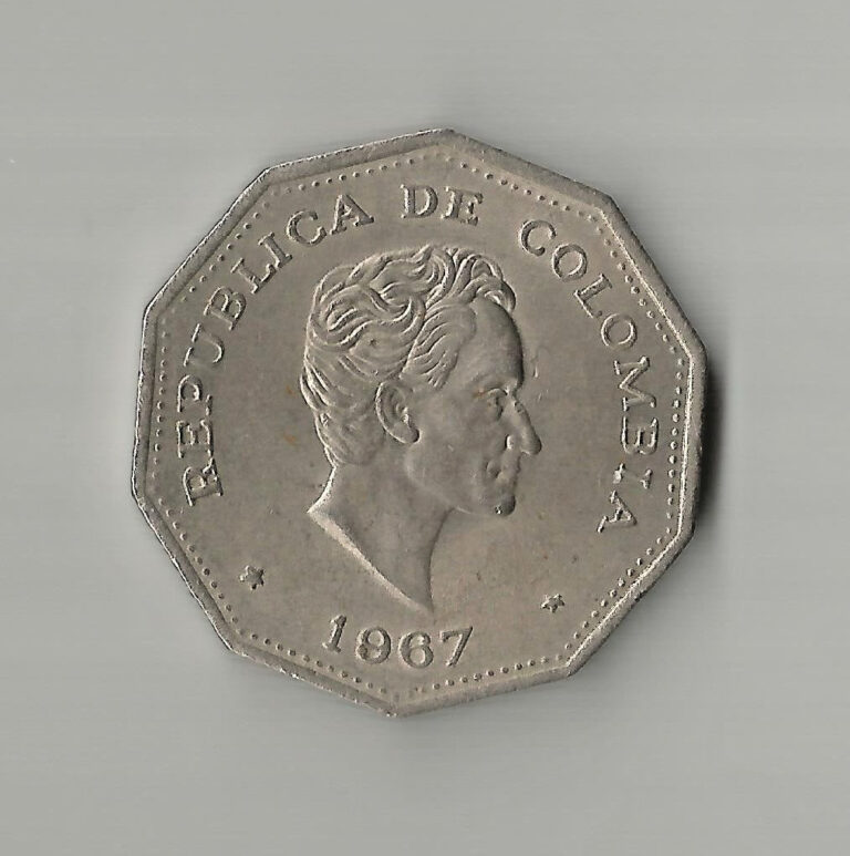 Read more about the article 1967 REPUBLICA DE COLOMBIA SIMON BOLÍVAR COPPER-NICKEL 1 PESO # 2