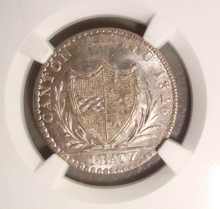 Read more about the article 1826 Switzerland  Aargau Silver 1 Batzen NGC Gem Uncirculated MS66