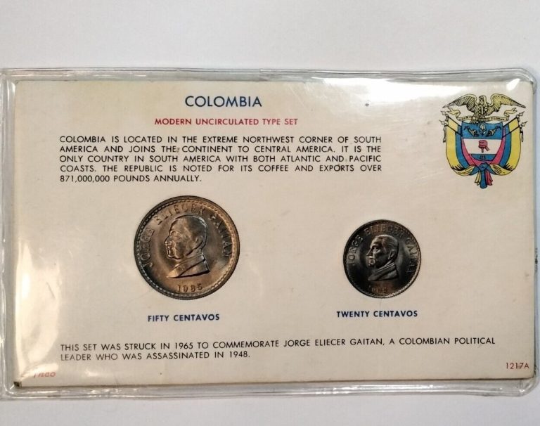 Read more about the article 1965 COLOMBIA – MINT UNC COIN SET (2) – 20 and 50 CENTAVOS – BEAUTY