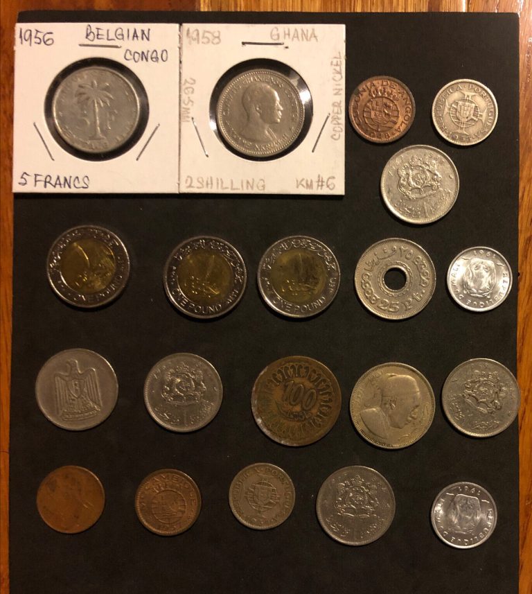 Read more about the article AFRICA 20 COINS:1948-2010 GHANA ANGOLA EGYPT LIBYA MALI MOROCCO SOMALIA TUNISIA
