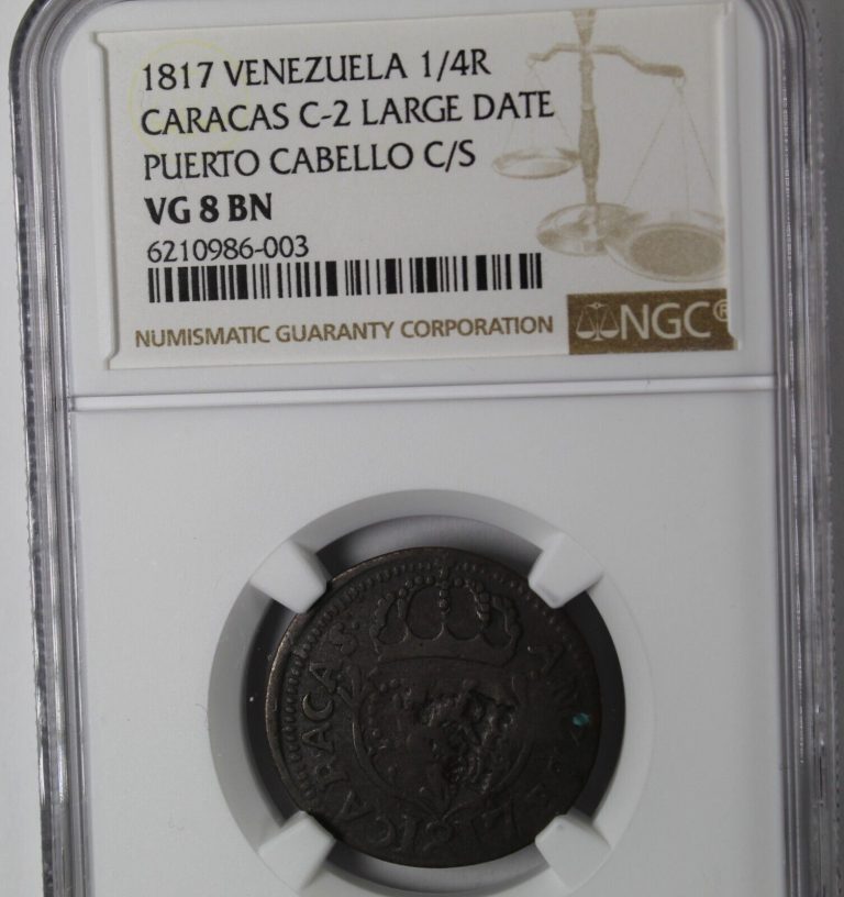 Read more about the article NGC 1817 (VENEZUELA) 1/4 REAL (CARACAS)  c/s COUNTERMARK PUERTO CABELLO