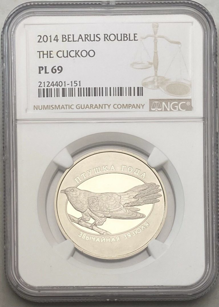 Read more about the article 2014 BELARUS ROUBLE THE CUCKOO NGC PL 69 FINEST KNOWN LOW MINTAGE “