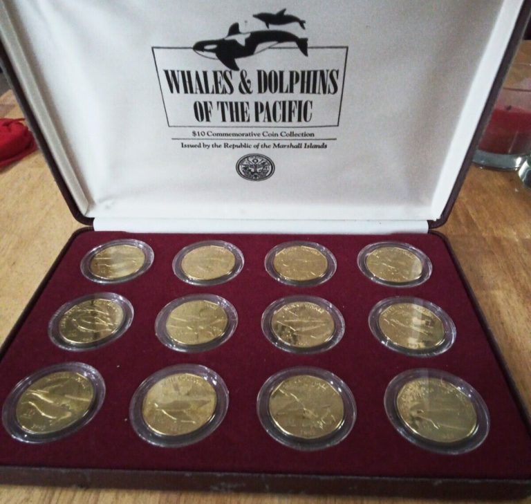 Read more about the article RARE Set of 12 1993 $10 Coins of Marshall Islands  Whales and Dolphins in Pacific