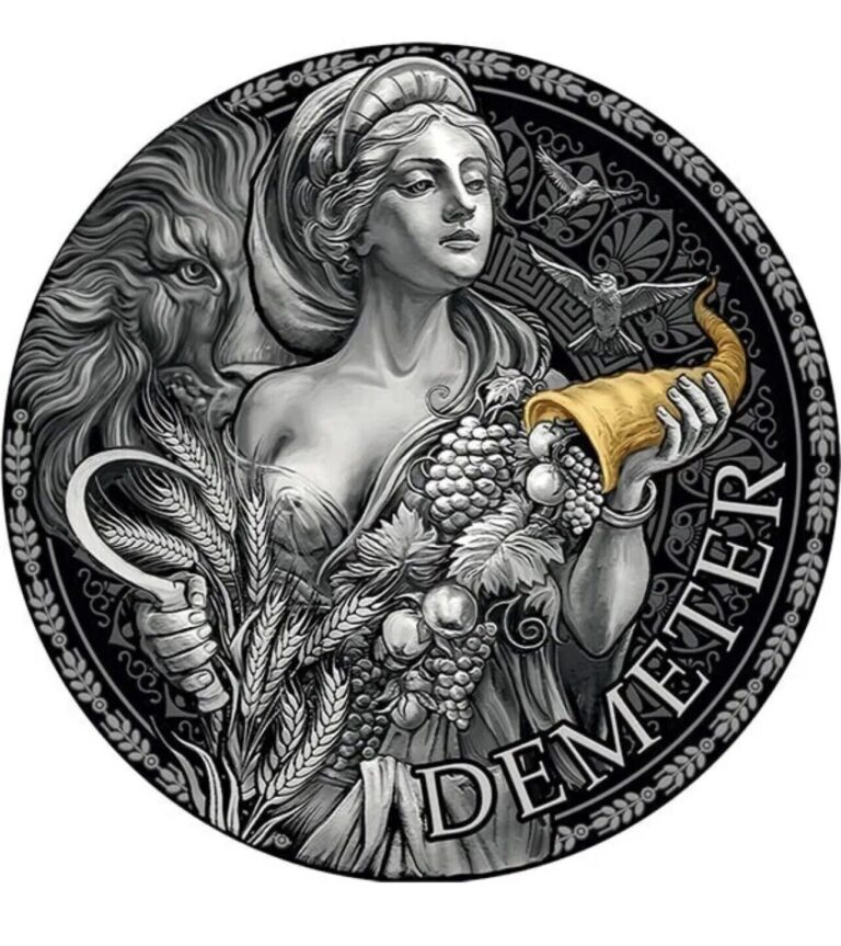 Read more about the article Demeter The Great Greek Mythology 2 oz Silver Coin 2000 Francs CFA Cameroon 2023