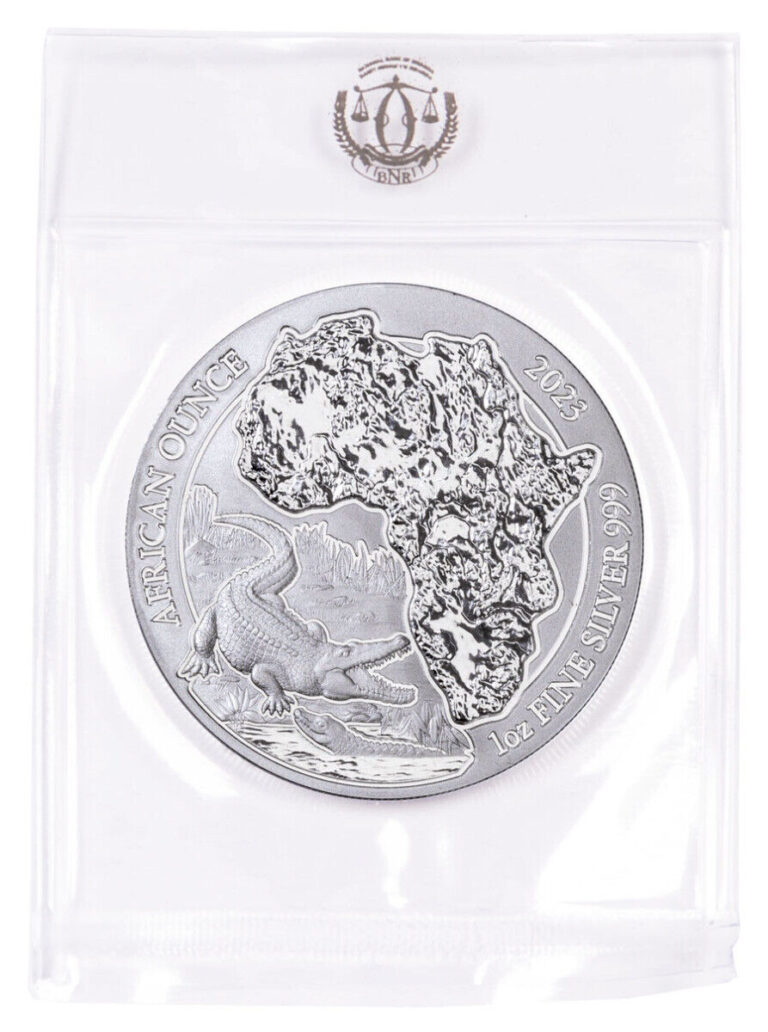 Read more about the article Rwanda 2023 1oz Silver African Ounce Nile Crocodile Coin GEM BU