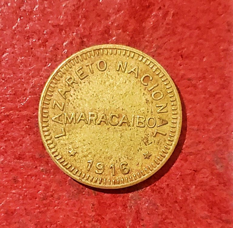 Read more about the article VENEZUELA – MARACAIBO LEPER COLONY 5 CENTIMOS 1916 KM-L10  NICE ABOUT UNC