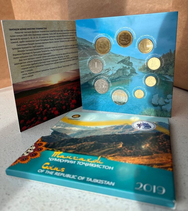 Read more about the article TAJIKISTAN: 2019 Mint Set in folder booklet 9 coins in total BU Year of Tourism