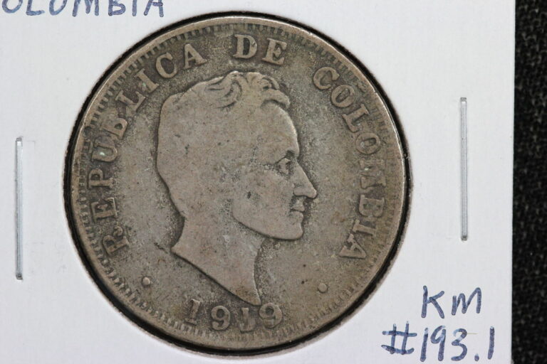 Read more about the article 1919 Colombia 50 Centavos KM# 193.1 3NSC