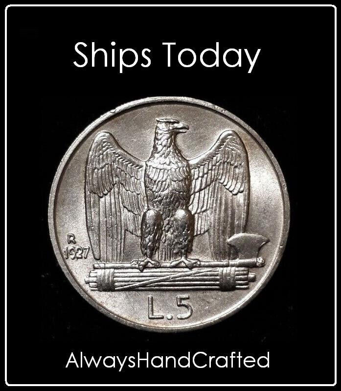 Read more about the article 5 LIRE Lira Italy Coin – 83.5% Silver – Fascist Mussolini Eagle 1926 1927 1928