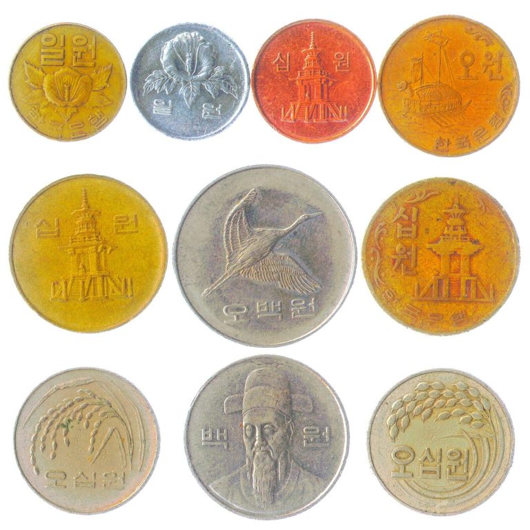 Read more about the article 10 SOUTH KOREAN COINS FROM EAST ASIA. REPUBLIC OF KOREA. COLLECTIBLE MONEY: WON