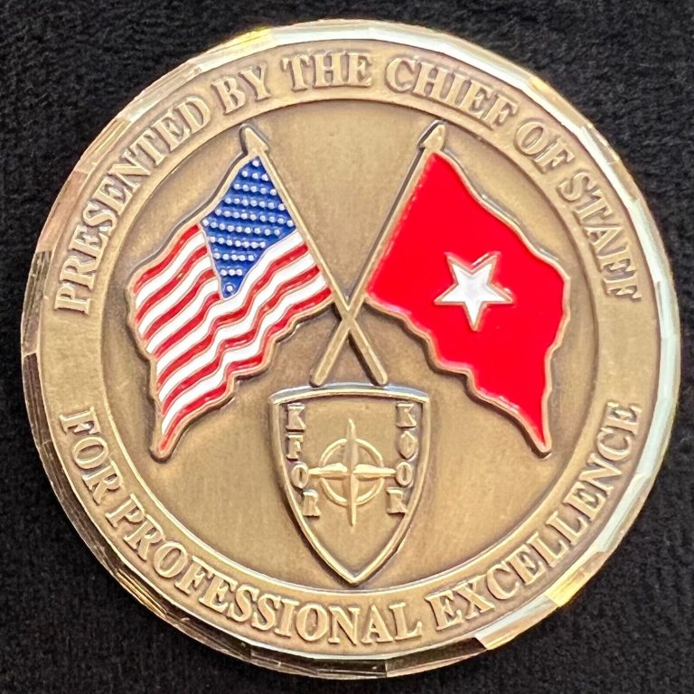 Read more about the article HQ Kosovo Force KFOR Chief of Staff Film City Pristina Challenge Coin