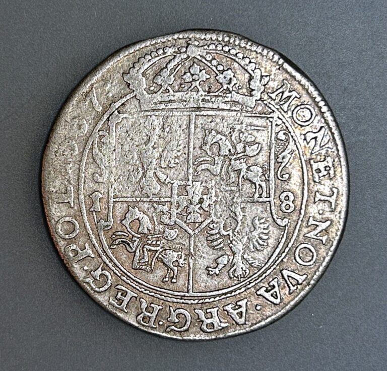 Read more about the article Poland 18 Groszy 1667 TLB    KM# A94   aVF/VF