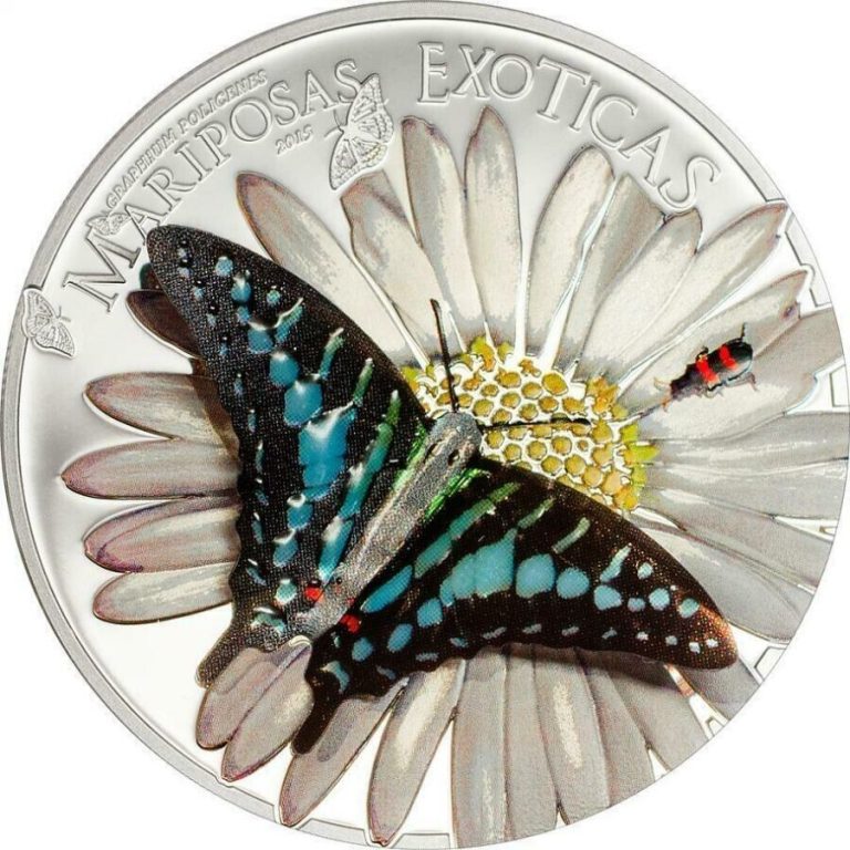 Read more about the article 25g Silver Coin 2015 Equatorial Guinea Mariposas Exoticas 3D Butterflies – Black