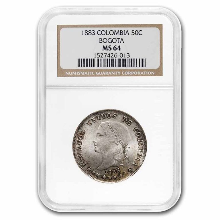 Read more about the article 1883 Colombia Silver 50 Centavos MS-64 NGC – SKU#272592