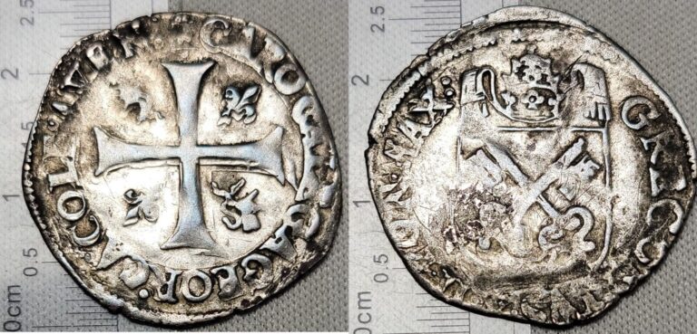 Read more about the article France Vatican City 1572-85 Gregory XIII Douzain Hammered Silver Medieval Coin