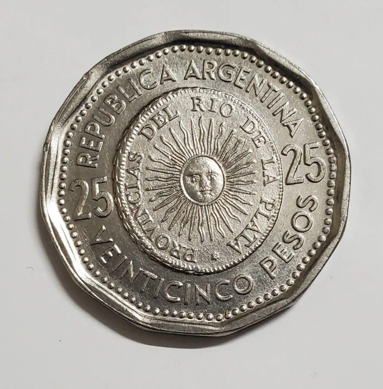 Read more about the article Argentina 1964 25 Peso Coin  KM 61 UNC